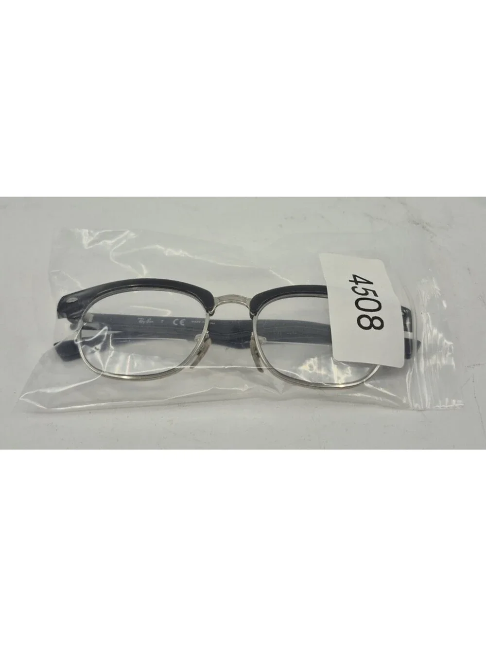 RAY BAN KIDS RB1548 3542 45/16/125 GLOSSY BLACK SILVER CLUBMASTER Eyeglass